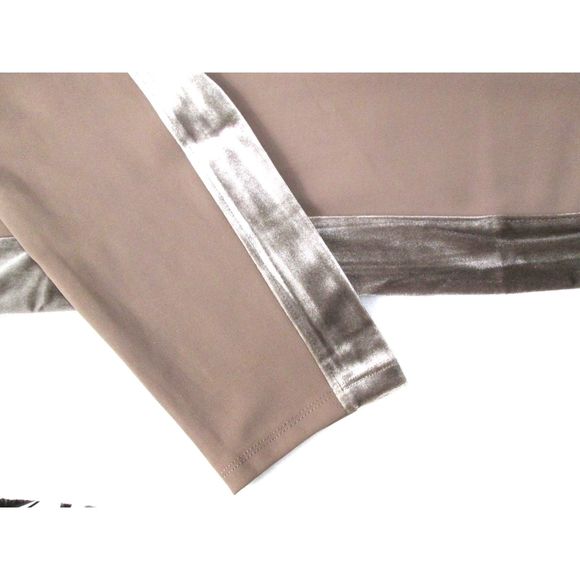 All Worthy Skinny Leggings 1X Taupe Velour Detail Polyester/Spandex Blend (B17) - Picture 5 of 11